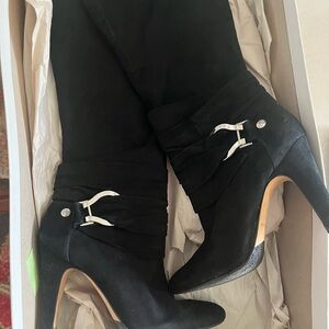 Elegant Black Women's Heeled Boots size 10